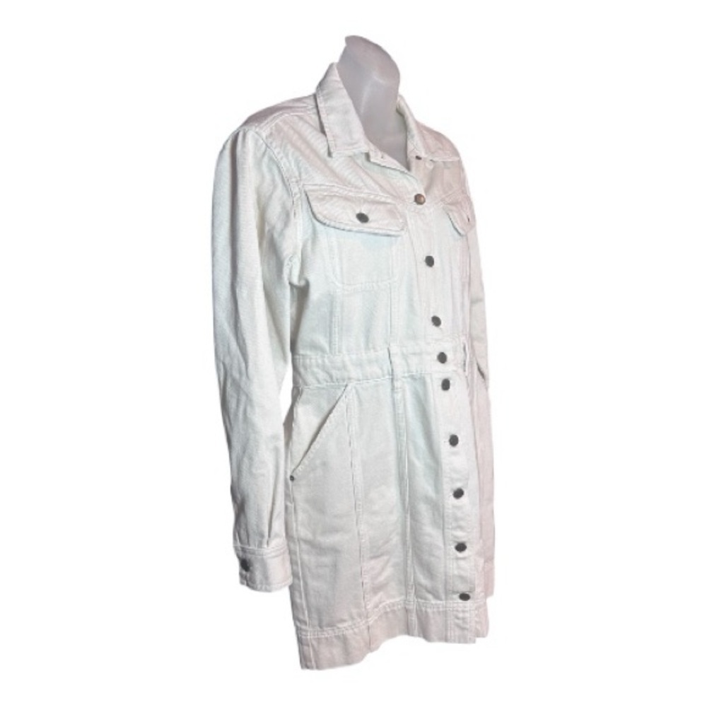 Lauren Ralph Lauren Denim Utility Shirt Dress Cream Women’s Size 6 Long Sleeve - Picture 6 of 13